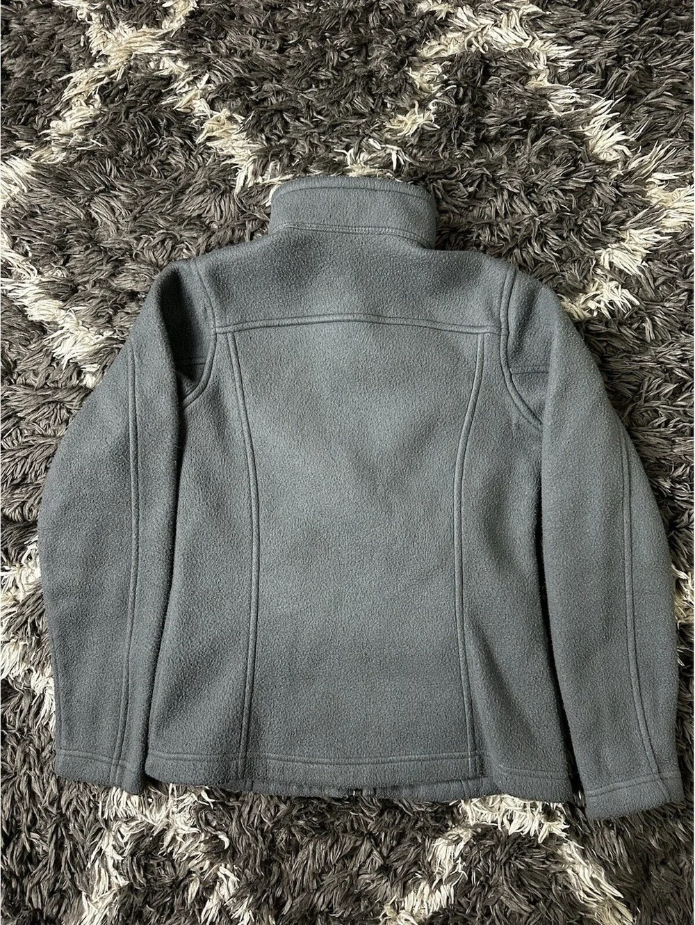 Eddie Bauer John Deere Fleece Jacket Womens XS Gray Full Zip Outdoor Layer